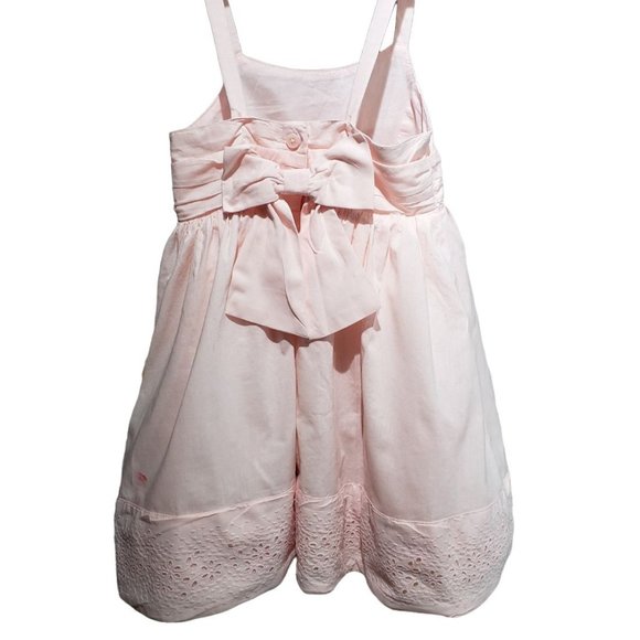 Hope and Henry Girl's Cotton Pink Eyelet Party Sun Dress Size 3 - Picture 2 of 8
